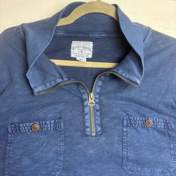 Lucky Brand Men's Blue Half-Zip Long Sleeve Pull Over Shirt XXL - Picture 6 of 11